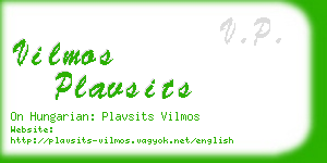 vilmos plavsits business card